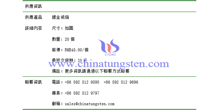 鍍金戒指價(jià)格表圖片