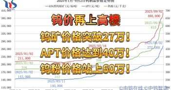 2025年1月-9月2日鎢製品價格走勢