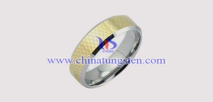 Tungsten Alloy Scan Gold Ring tungsten alloy scan gold ring picture