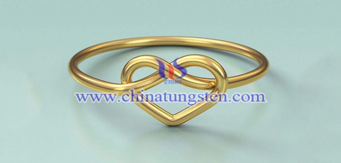 Gold Plated Tungsten Alloy Heart Ring gold plated tungsten alloy heart ring picture