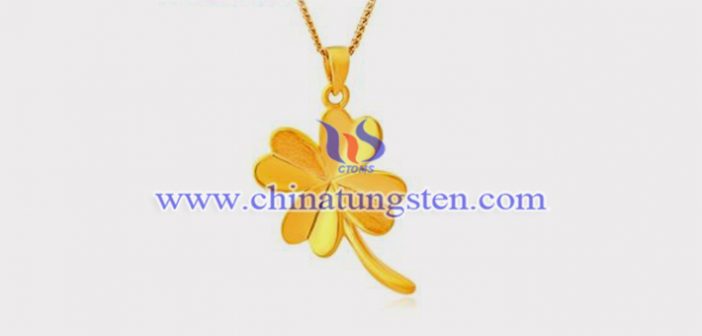 Gold Plated Tungsten Alloy Lucky Clover Pendant gold plated tungsten alloy lucky clover pendant picture