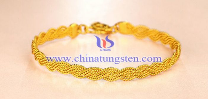 Gold Plated Tungsten Alloy Woven Ring gold plated tungsten alloy woven ring picture