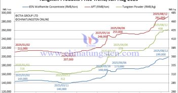 Up 40%! Ferrotungsten Price Reaches RMB 300,000/ton – August 12, 2025 Tungsten Price Trend from January to August 12, 2025