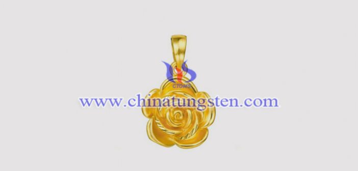 鎢合金鍍金玫瑰花吊墜 鎢合金鍍金玫瑰花吊墜圖片