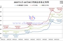 2025年1月-10月30日鎢制品價格走勢